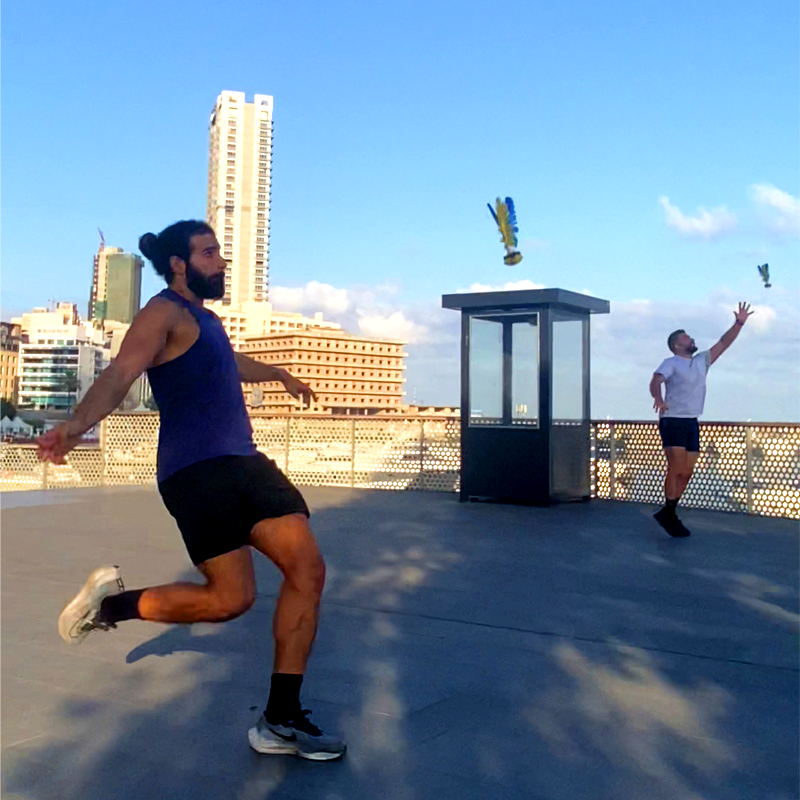 Runners playing Droba at Zeitouna Bey